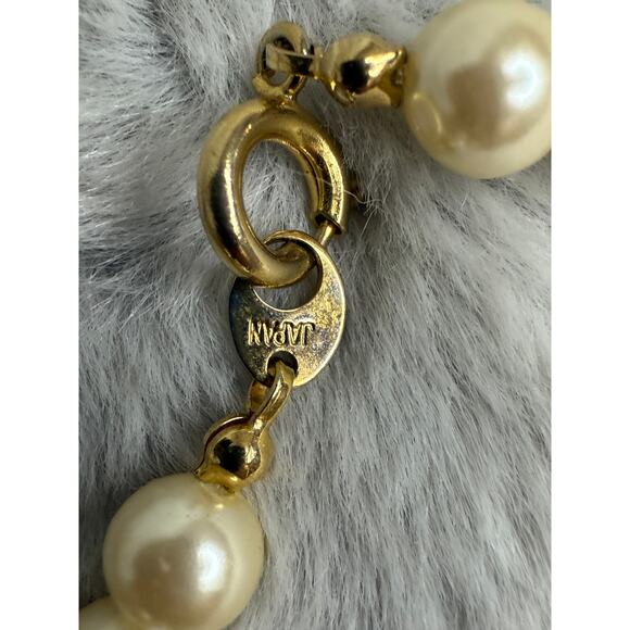 Vintage Japan Porcelain Floral Bead Faux Pearl Necklace 27" Hand Painted - Picture 7 of 7